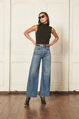 Boots with wide leg jeans