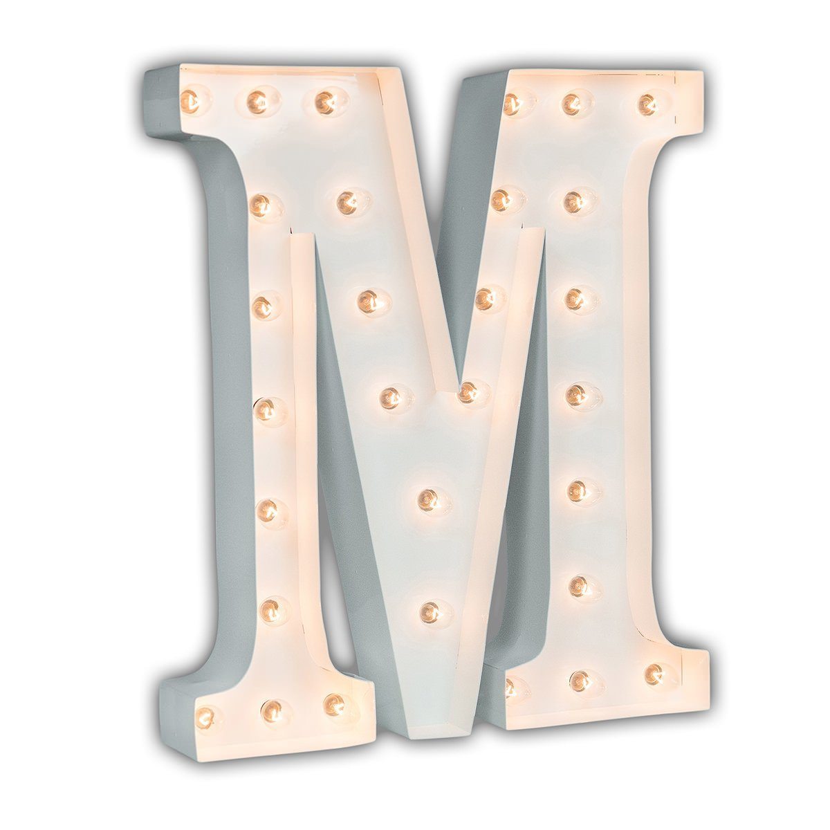 lighted letter m