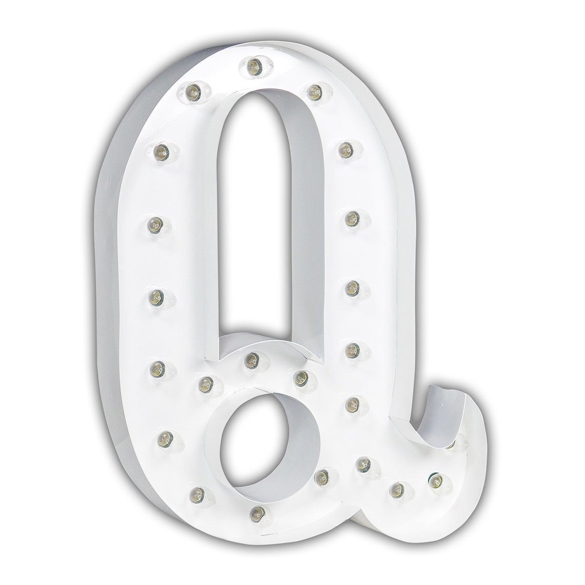 24” Letter Q Lighted Marquee Letters (White Gloss) - Buy Marquee Lights ...