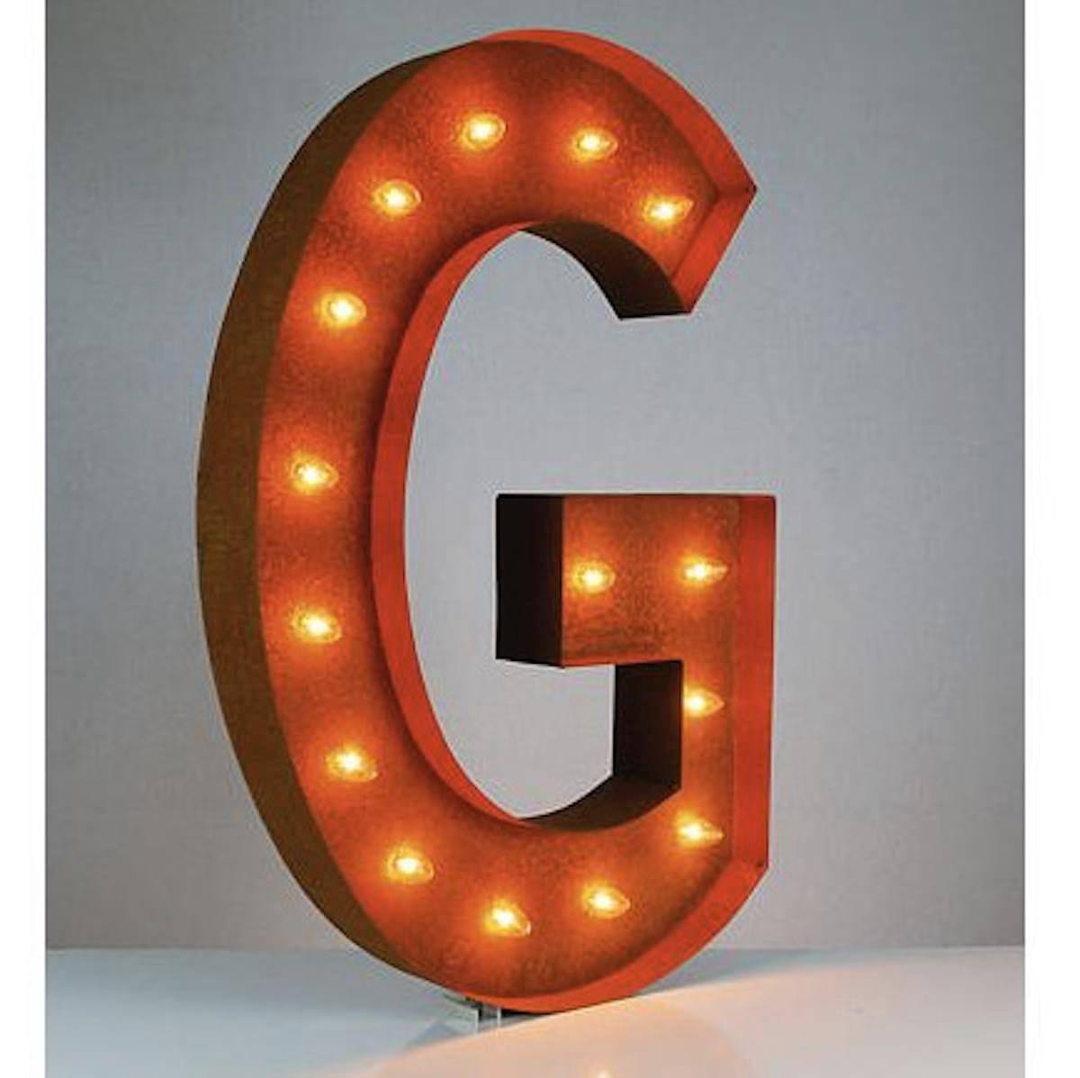 36” Letter G Lighted Vintage Marquee Letters (Rustic) - Buy Marquee Lights Online - The Rusty