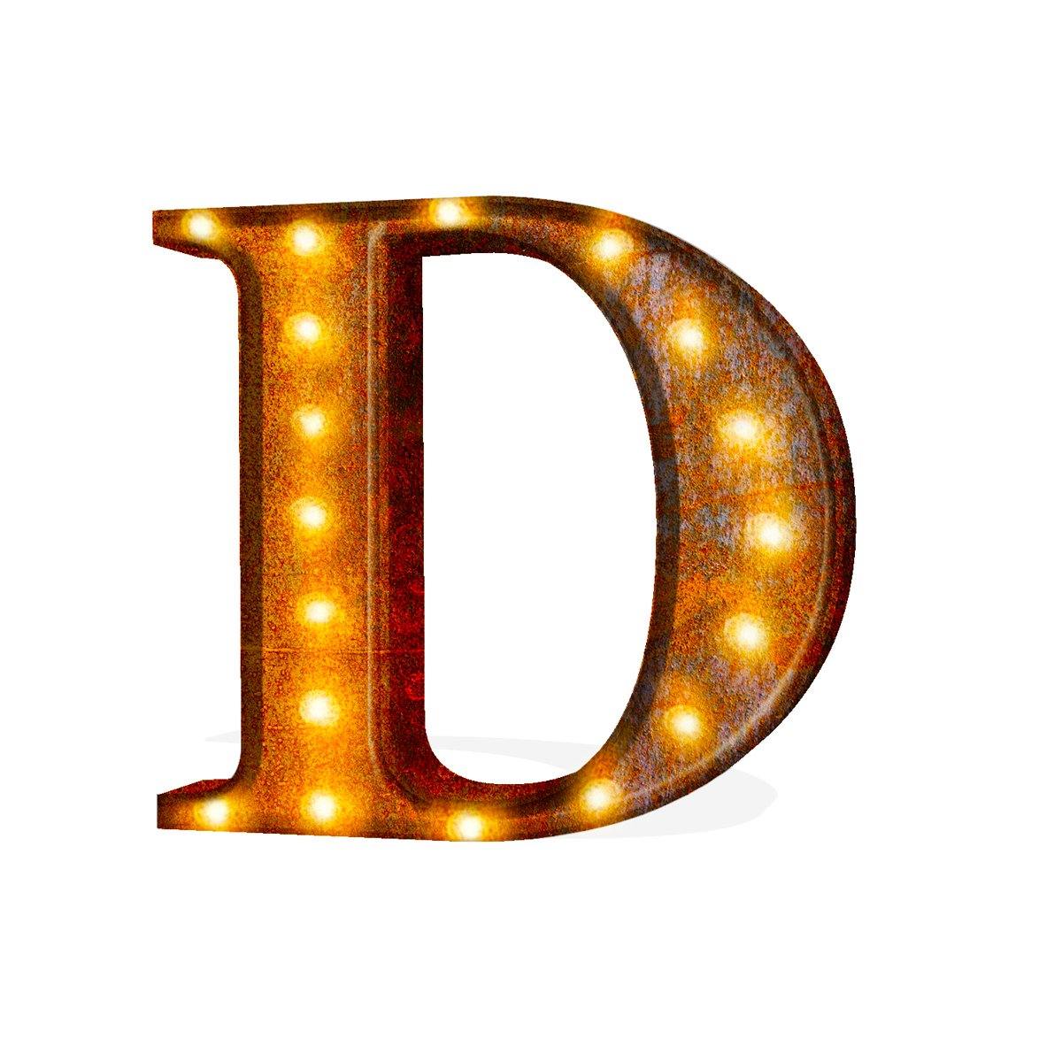 24” Letter D Lighted Vintage Marquee Letters (Rustic) - Buy Marquee ...