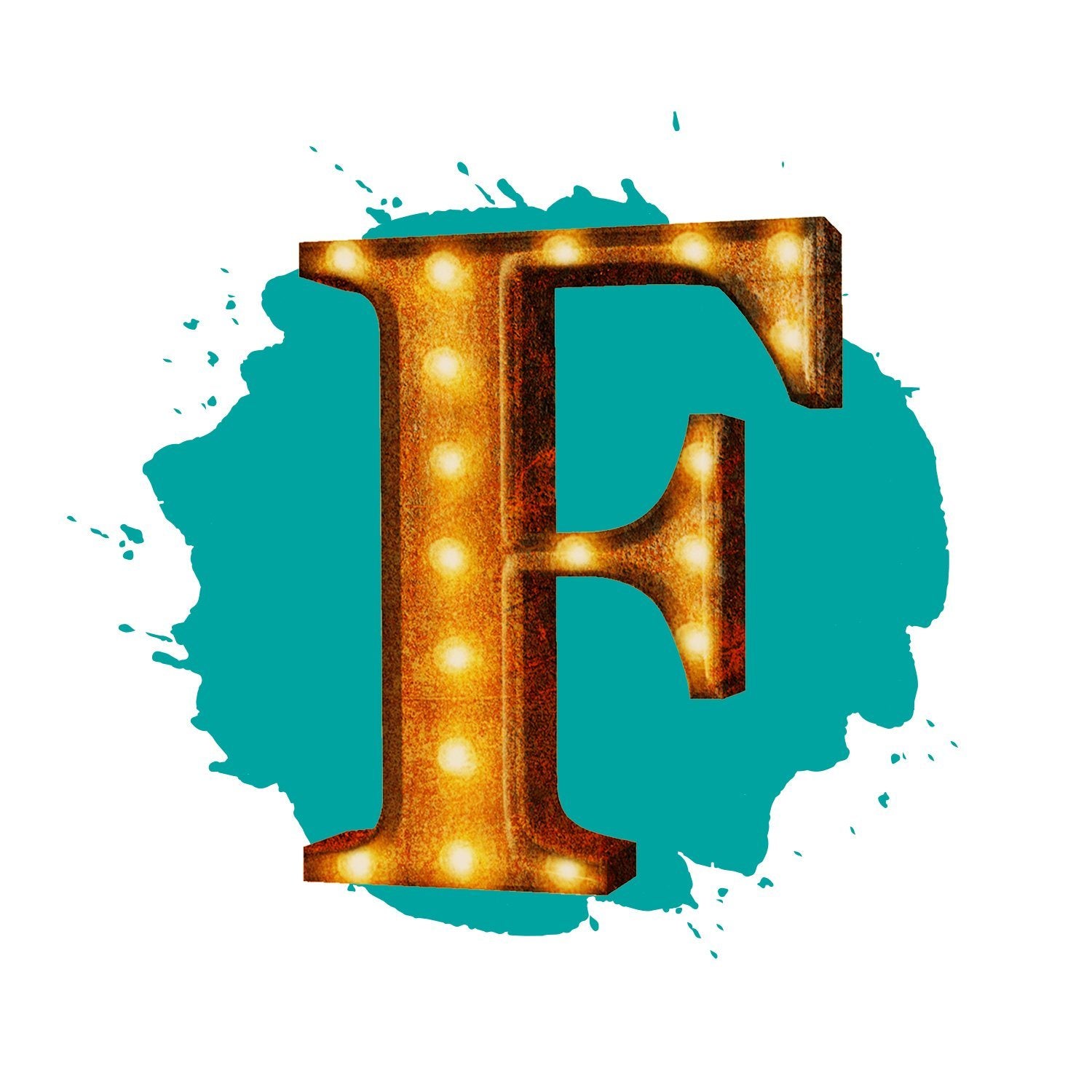 24  Letter F  Lighted Vintage Marquee Letters  Rustic 