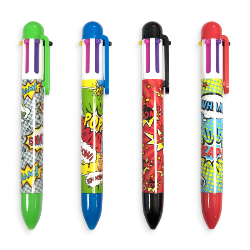 Comic Attack 6-click Multicolor Pens - Sunnyside Gifts