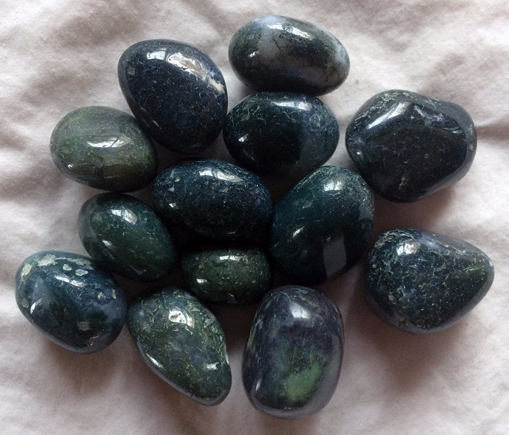 Green Moss Agate Tumbled Stone - Sunnyside Gifts