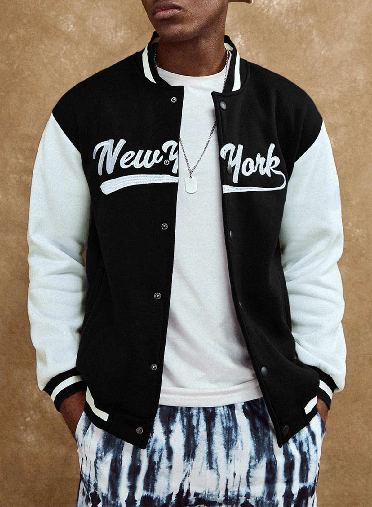 JMIERR Men's Varsity Jacket - Casual Bomber Jackets Lightweight Windproof Coat Outwear
