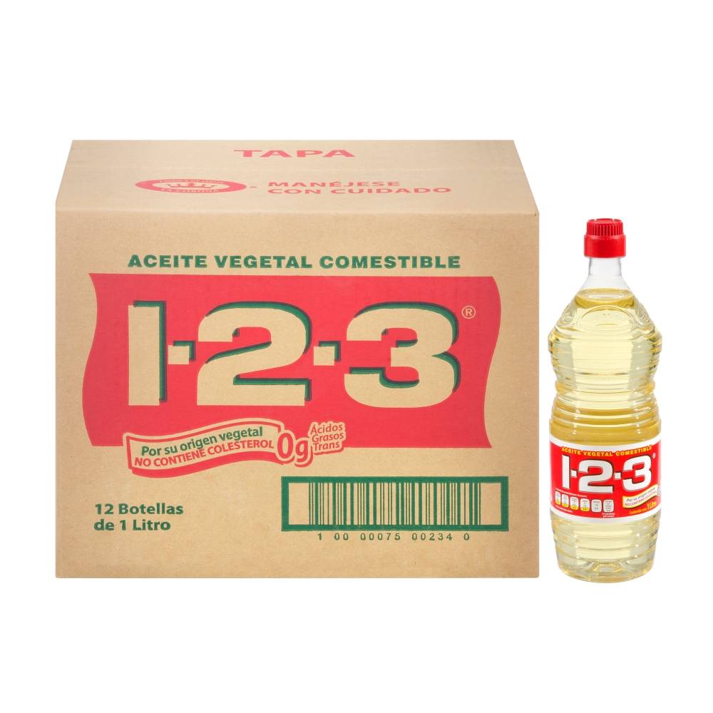 Caja aceite 1-2-3 1L/12B – MayoreoTotal