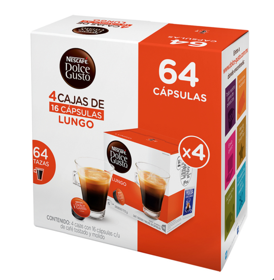 48 Cápsulas de café con leche Dolce Gusto 3×16=48 cápsulas por 10