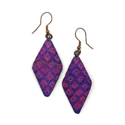 Purple Geo Copper Earrings