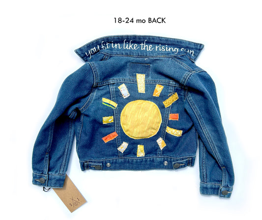 PERSONALIZED KIDS Denim Jackets Embroidered Rocket Rainbow 