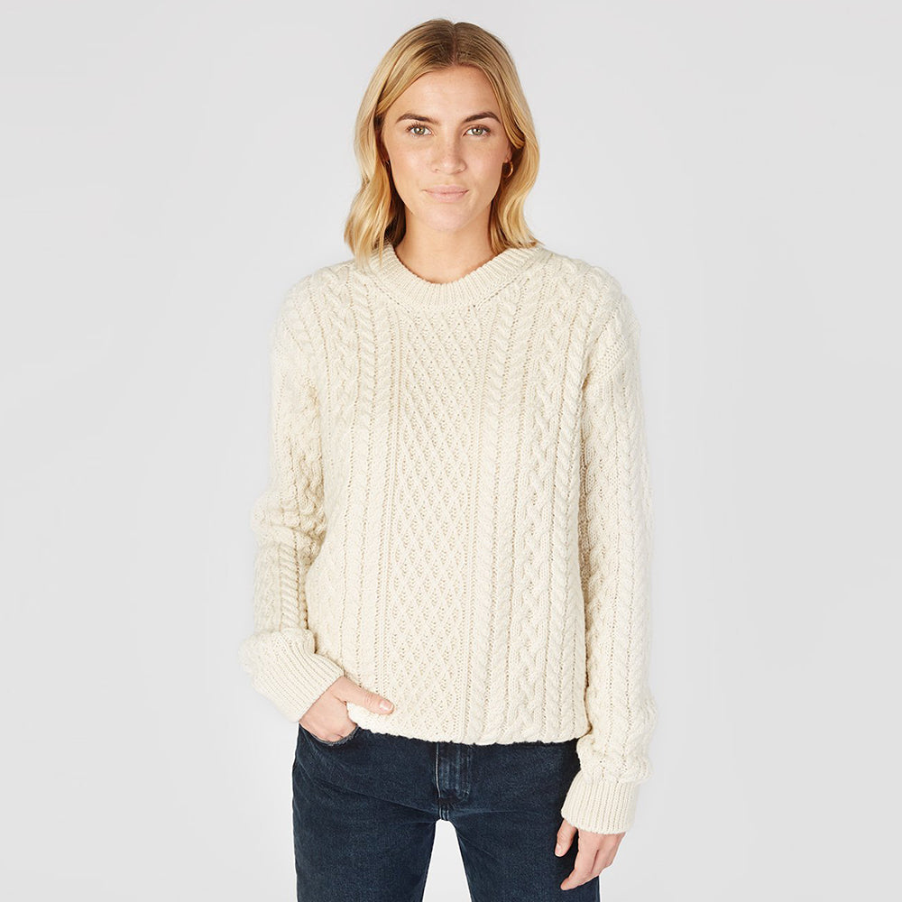 'Cuileann' Aran Crew Neck Sweater – The Irish Design House