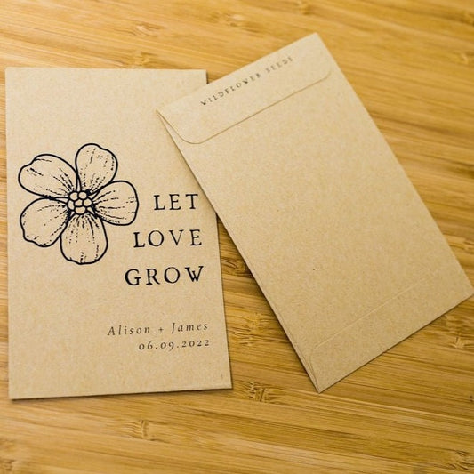 Let Love Grow Seed Packets- Wildflower Seeds Included – rubeefavors