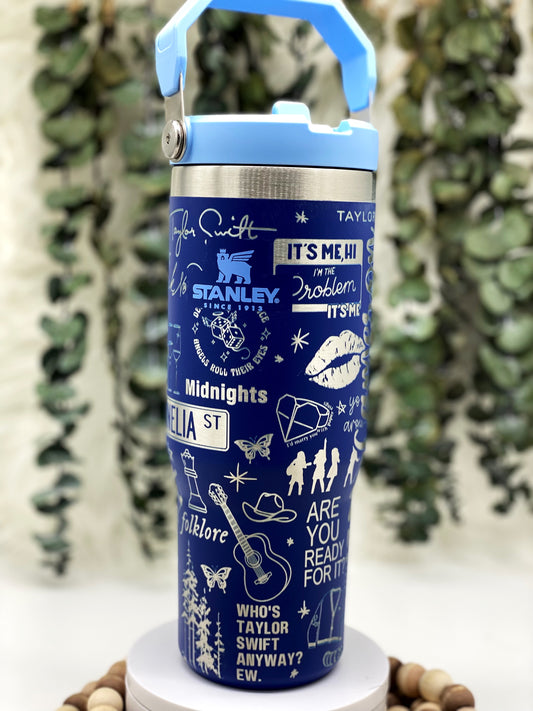 Laser Engraved Taylor Swift Tumbler With Handle, Stanley, Eras Tour –  ChiqueCreations