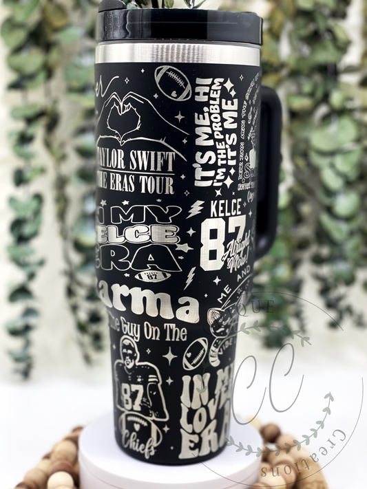 Laser Engraved Taylor Swift Tumbler With Handle, Stanley, Eras Tour –  ChiqueCreations