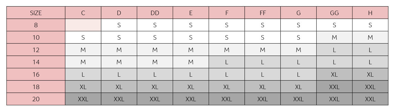 Bra Size Chart - Hotmilk Lingerie AU – Hotmilk AU