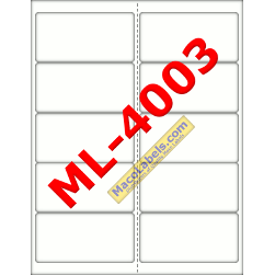 Matte Clear 4-1/4" X 2" Labels 10 Labels Per Sheet