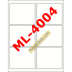 Matte Clear 4" X 3-1/3" Labels 6 Labels Per Sheet