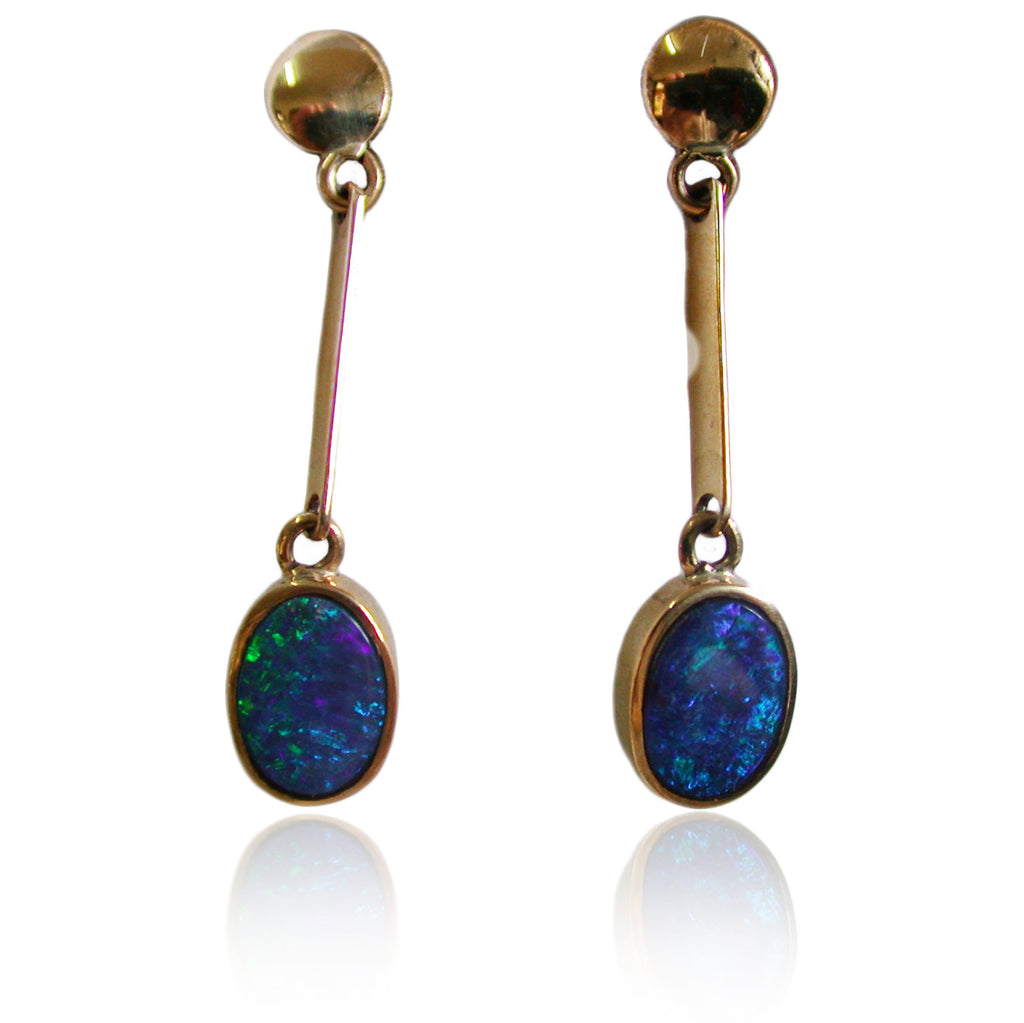 Australian Opal Jewellery | Rings, Necklaces, Pendants & Bracelets | /opal-earrings/green-blue-boulder-opal-drop-earrings Sunriseopals