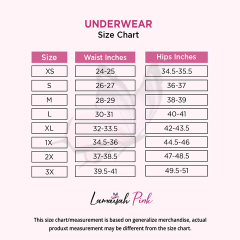 Size Chart – Lamaisah pink