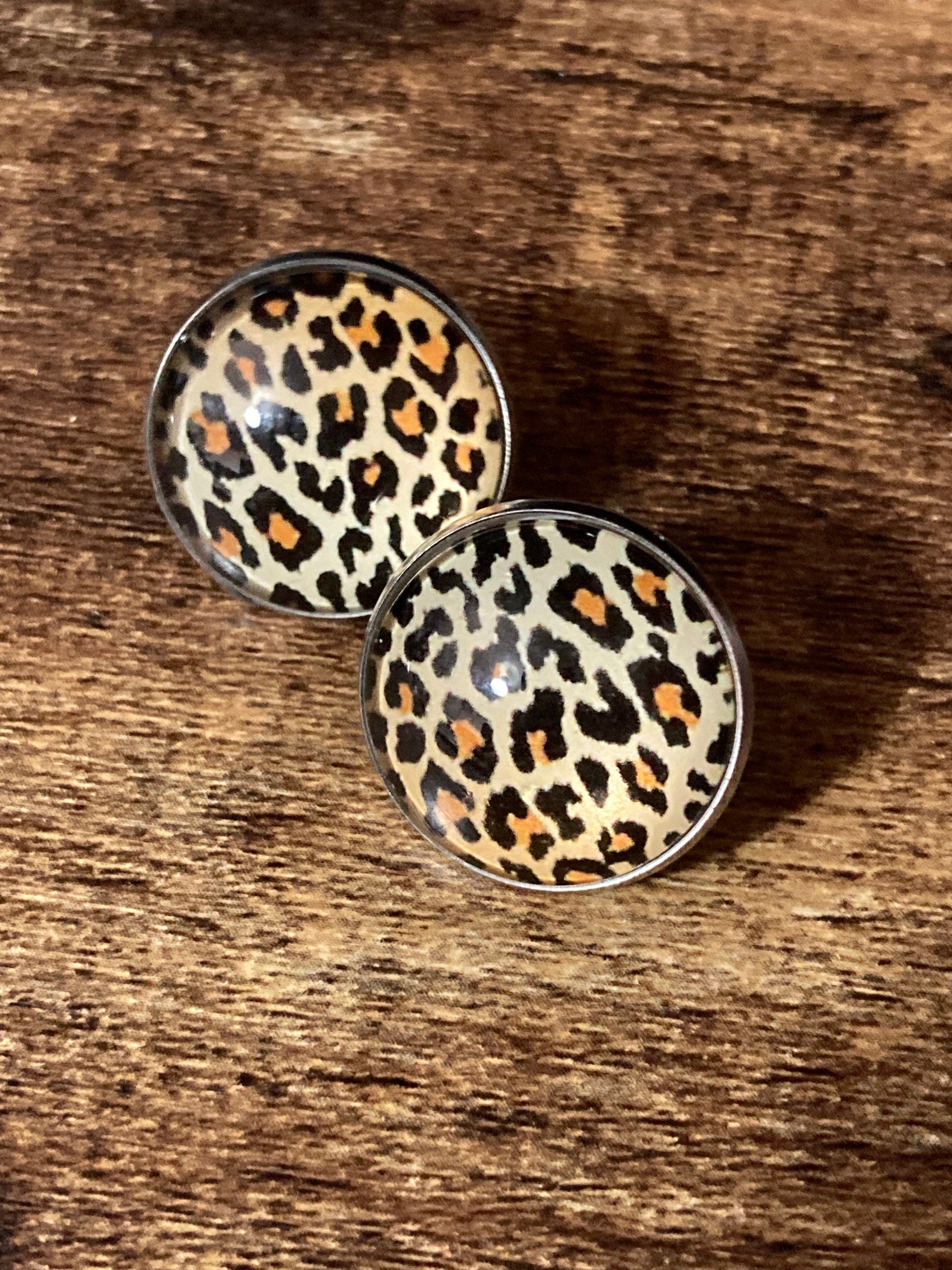 Olive Green Leopard Print Pierced Drop Fashion Earrings – Bee my Oyster