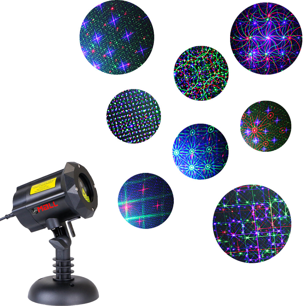 Motion 8 Patterns In 1 Ledmall Rgb Outdoor Garden Laser Christmas Lights With Rf Remote Control And Security Lock