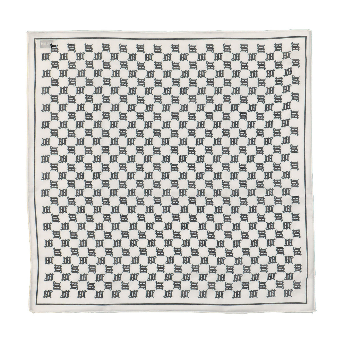 MISBHV Mongram Bandana Beige Black Printed Square Monogram Bandana