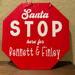 Santa Stop Sign - Crafted by Bear