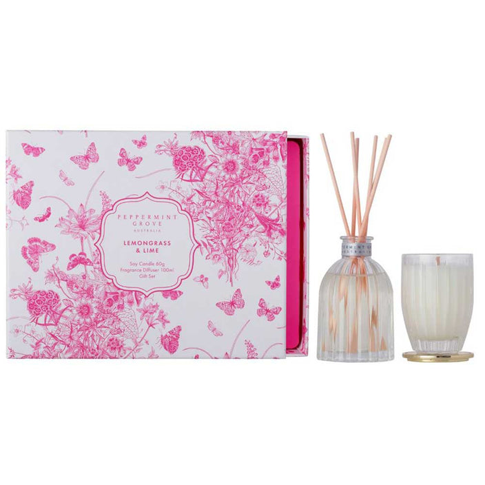 Lemongrass & Lime Candle 60g & Diffuser 100mL Gift Set