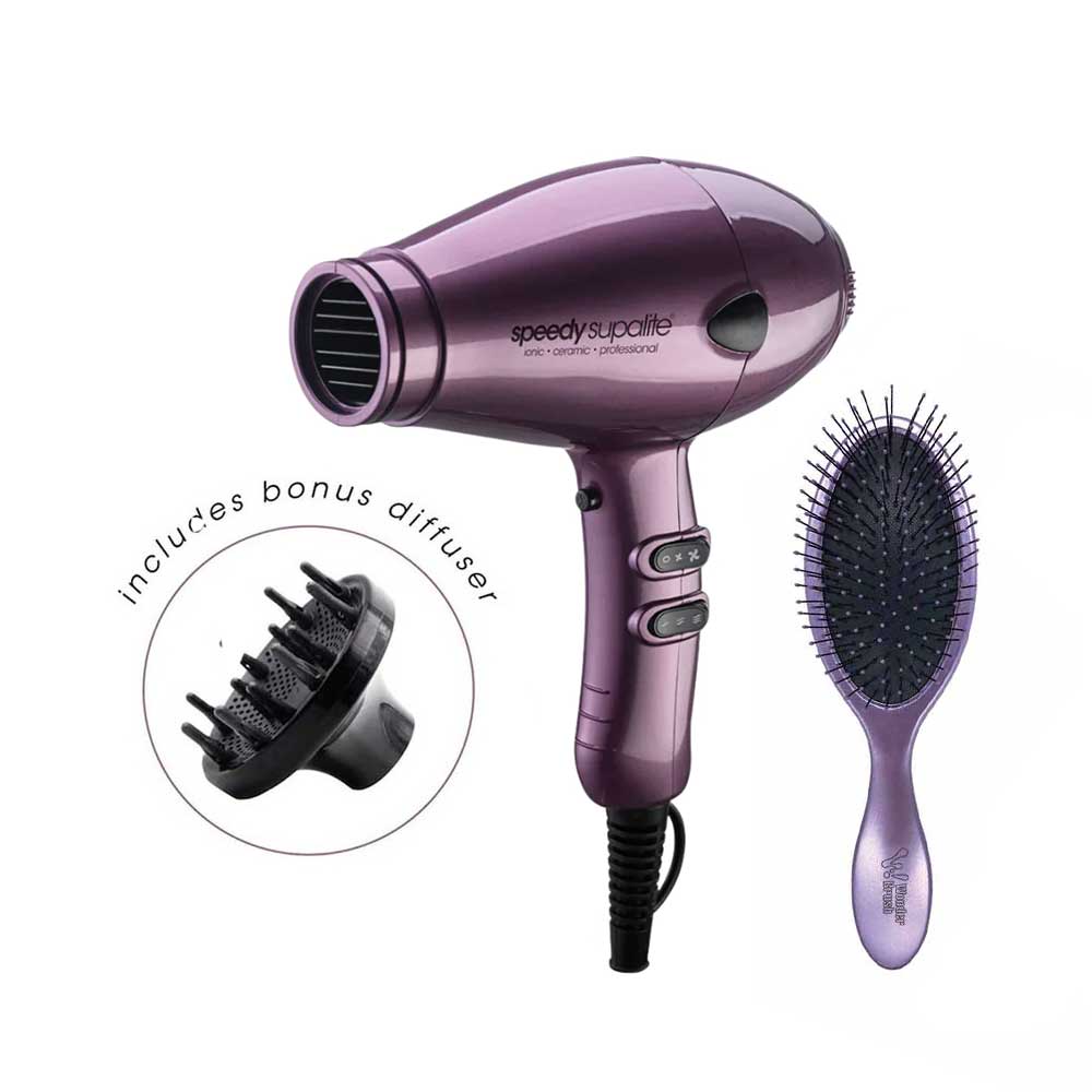 Picture of Supalite Dryer with Diffuser & Wet Dry Wonder Brush Purple