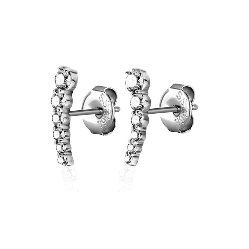 Curved Earring Pair 0.8mm - Steel