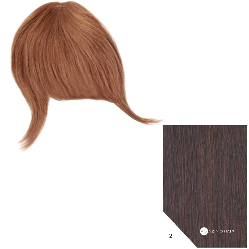 Picture of Human Hair Clip in Fringe - #2 Chocolate Brown
