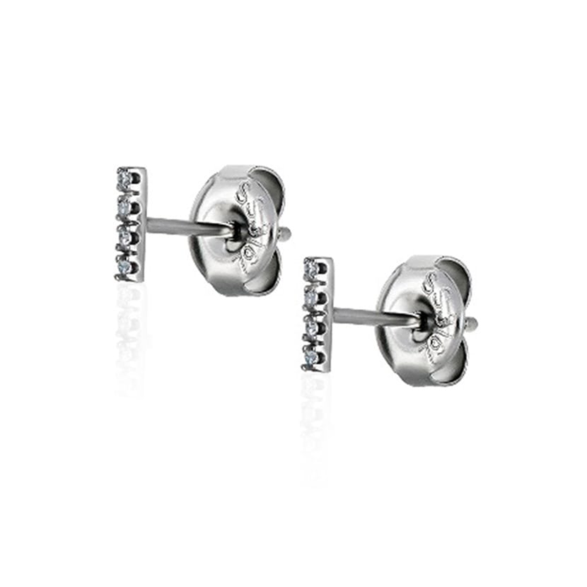 Picture of Steel Earring Jewelled Bar Pair - 0.08mm