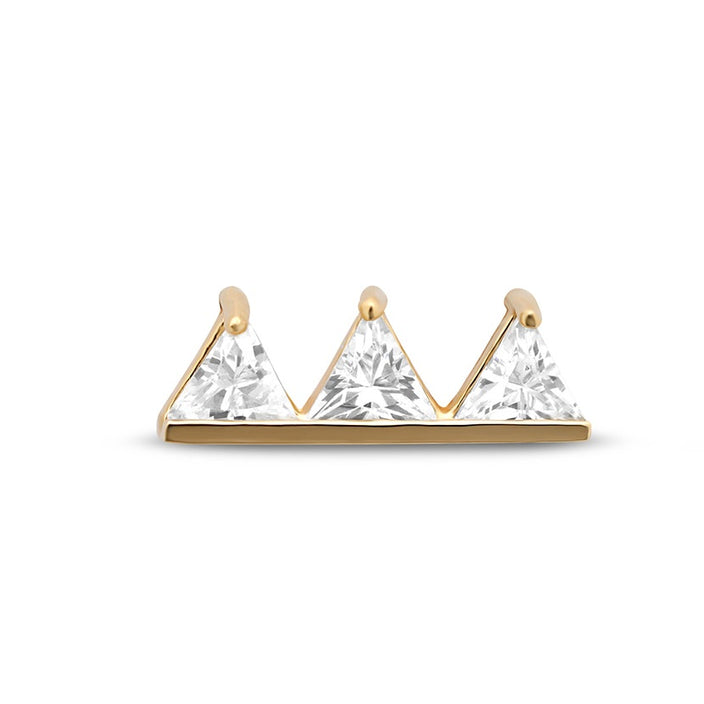 14Kt Gold Jewelled Triplet Earring - 6mm Labret
