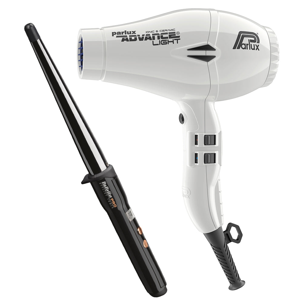 Advance Dryer White with Free Ceramic Conical Curler 25mm-13mm