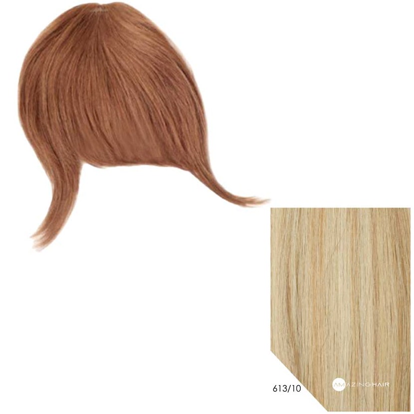 Picture of Human Hair Clip in Fringe - #613/10 Light Blonde/Light Caramel