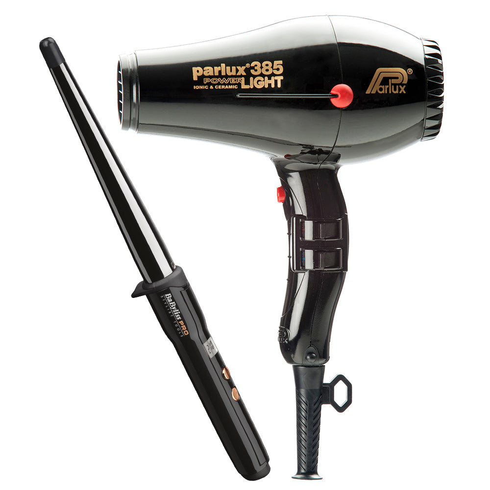 Picture of 385 Dryer Black with Free Ceramic Conical Curler 25mm-13mm