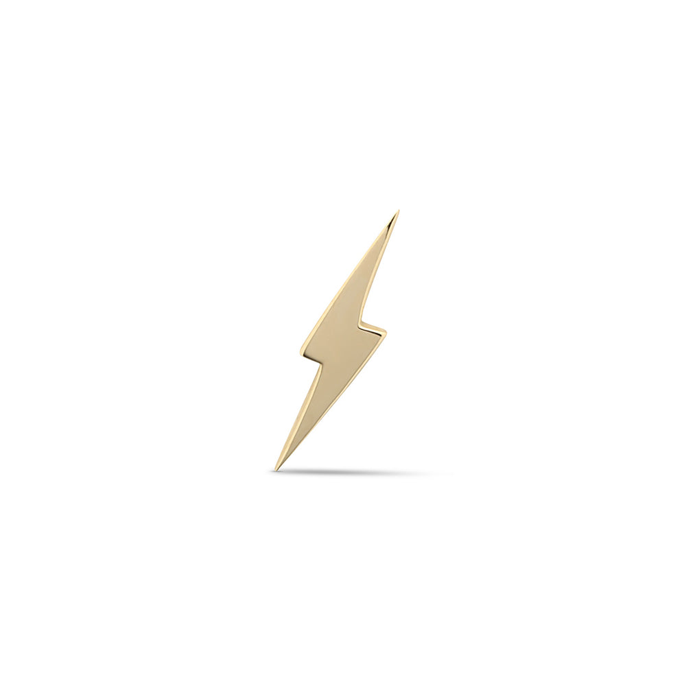 14Kt Gold Lightening Bolt Earring - 8mm Titanium Labret