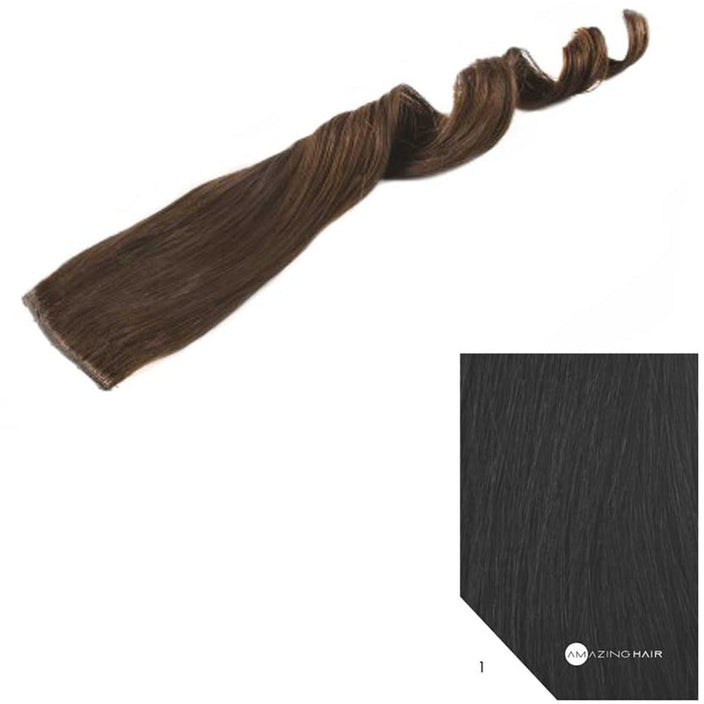 20" Human Hair 2 Clip-in - #1 Black