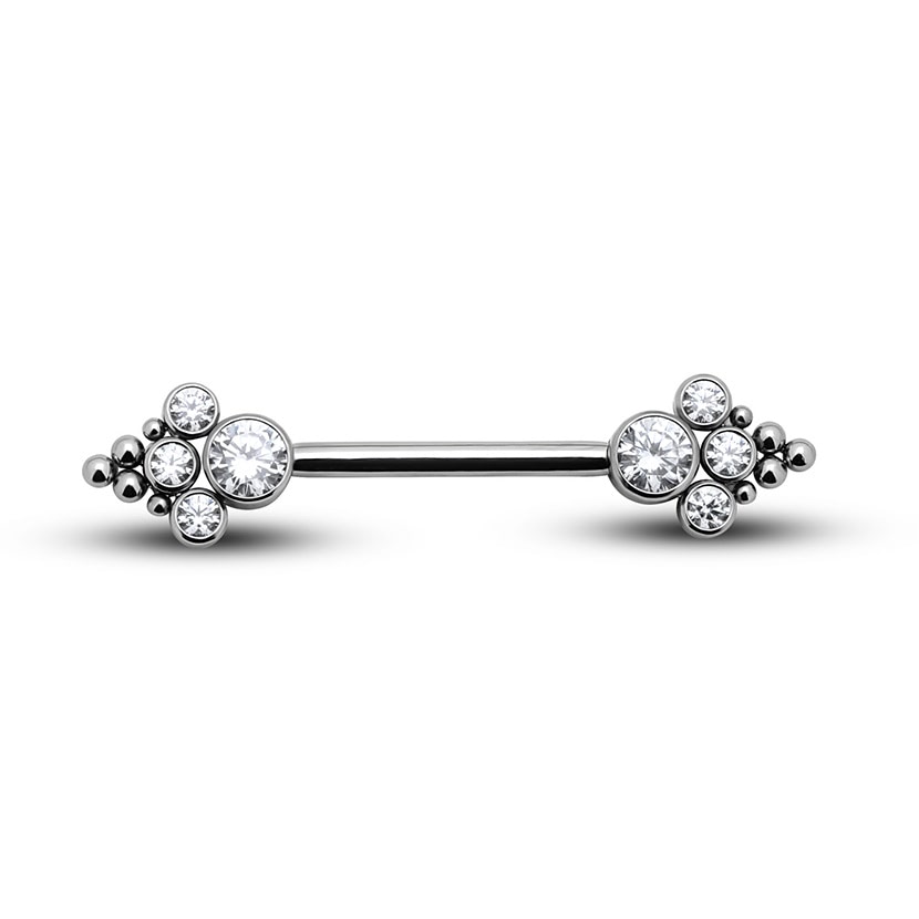Picture of Titanium Jewelled Nipple Cluster - 1.6mm X 14mm