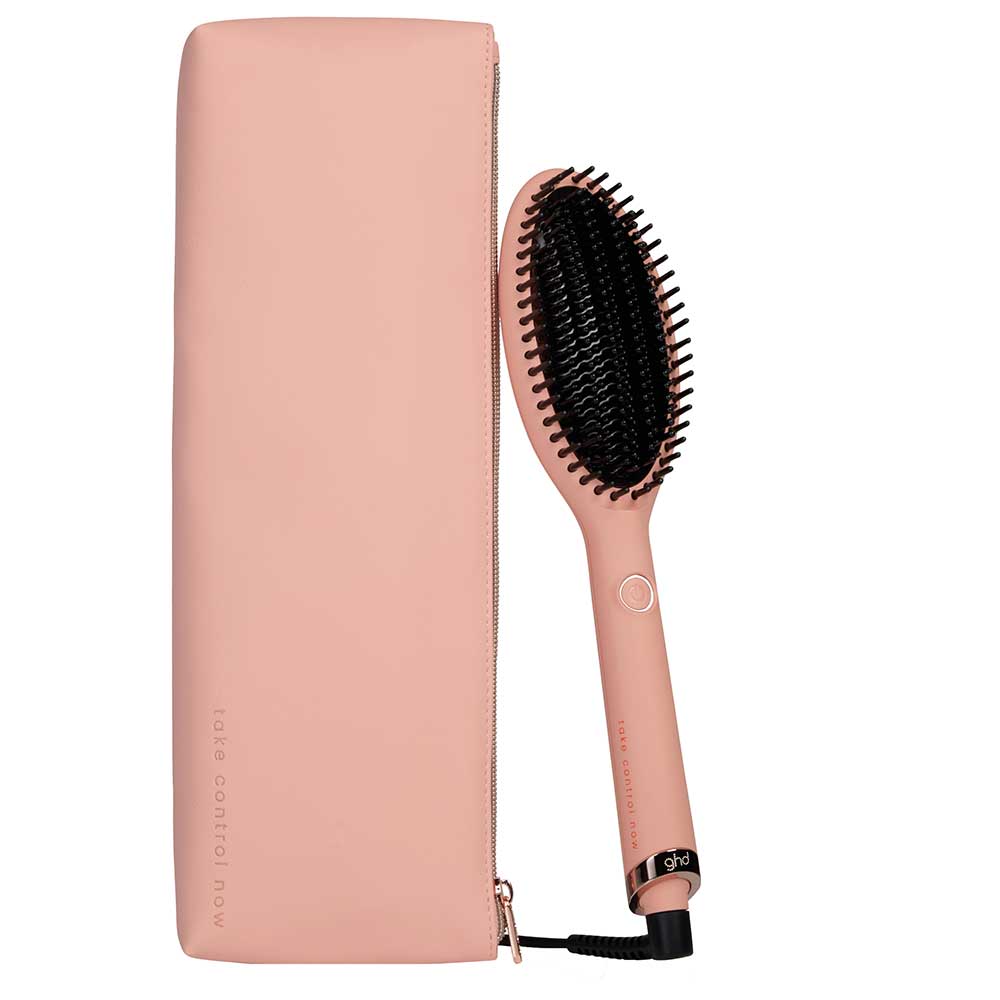 Glide Hair Straightener Brush Limited Edition In Pink Peach