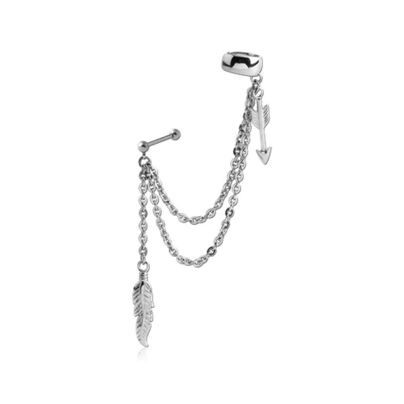 Picture of Steel Feather & Arrow Ear Cuff - 0.08mm