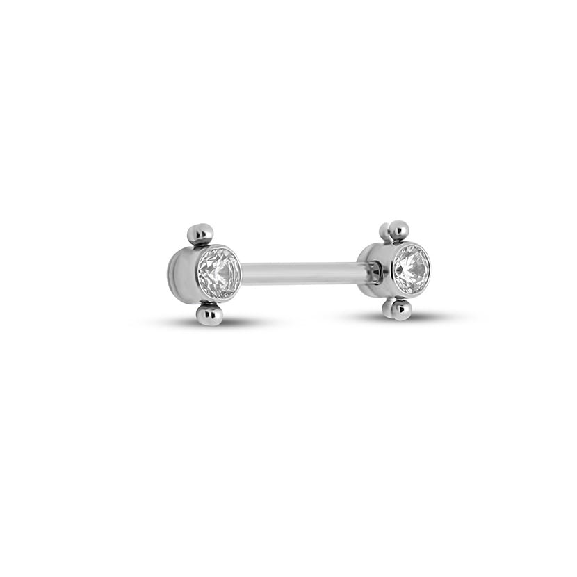 Double Jewelled Nipple Cluster - 1.6mm X 10mm