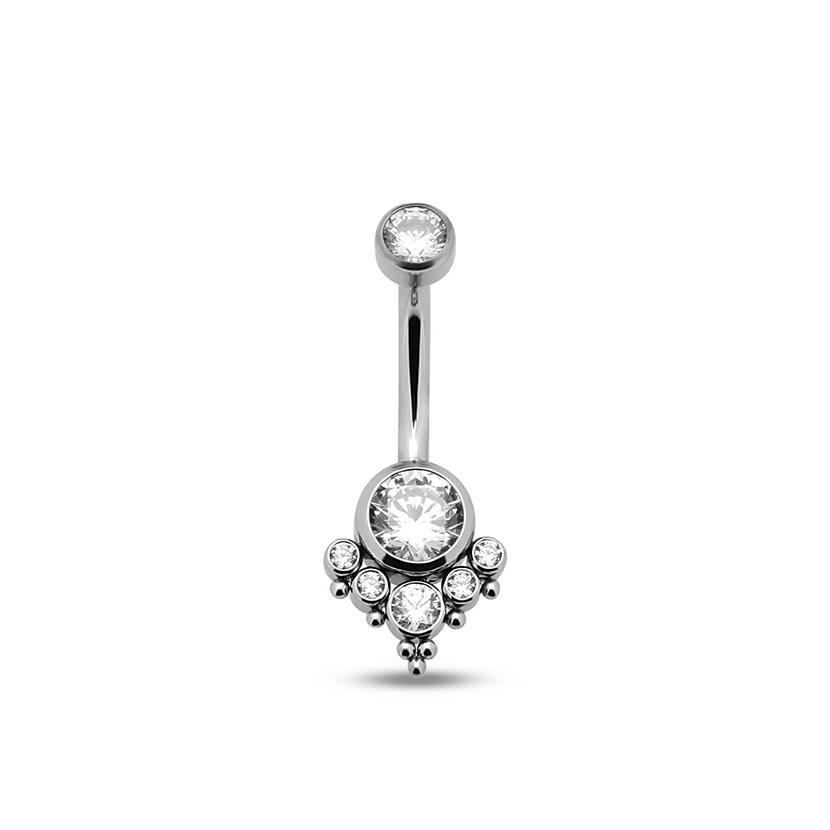 Picture of Jewelled Cluster Navel Bar - 1.6mm X 10mm