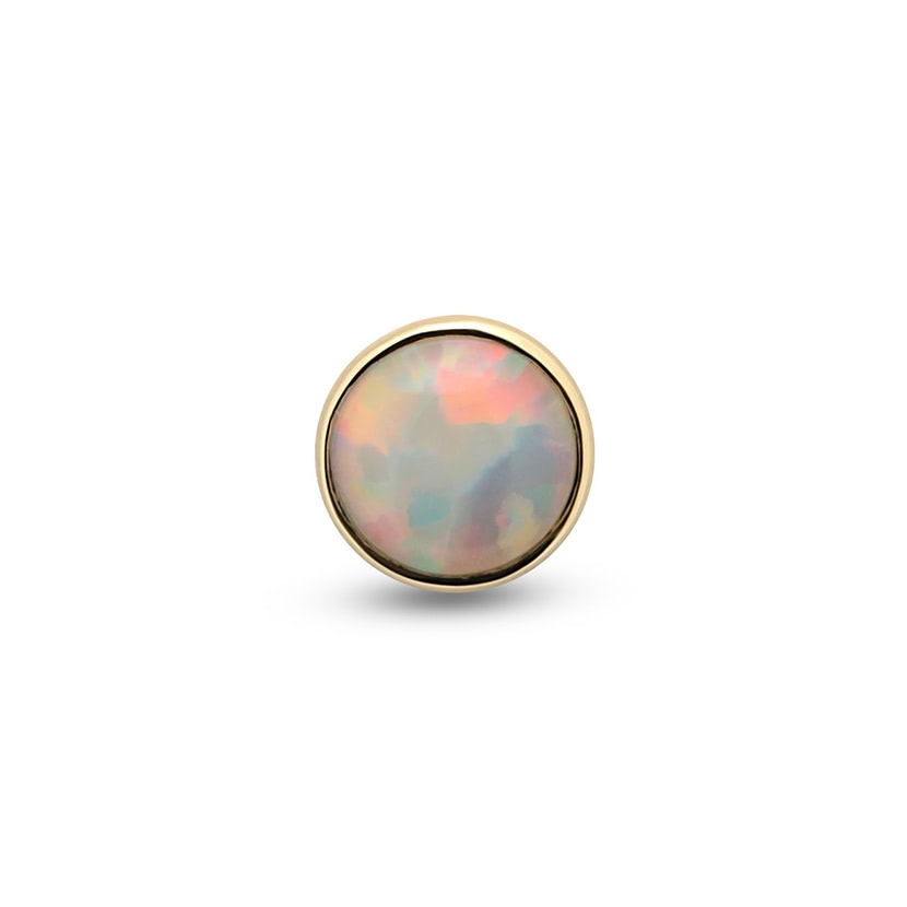 14Kt Gold Round Opal Earring - 6mm Labret