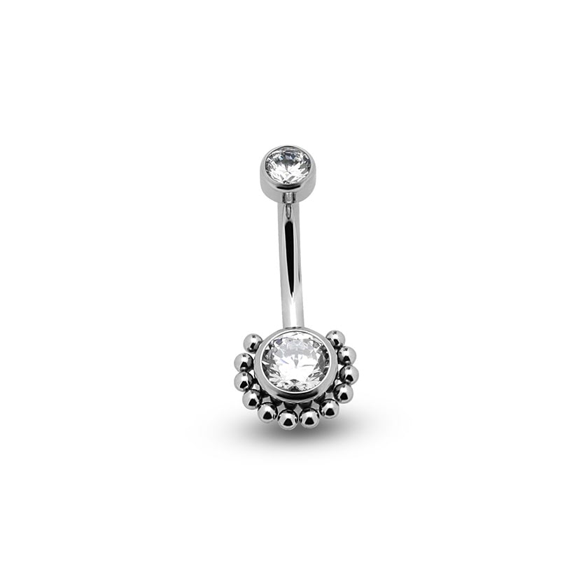 Picture of Double Jewelled Cluster Navel Bar - 10mm