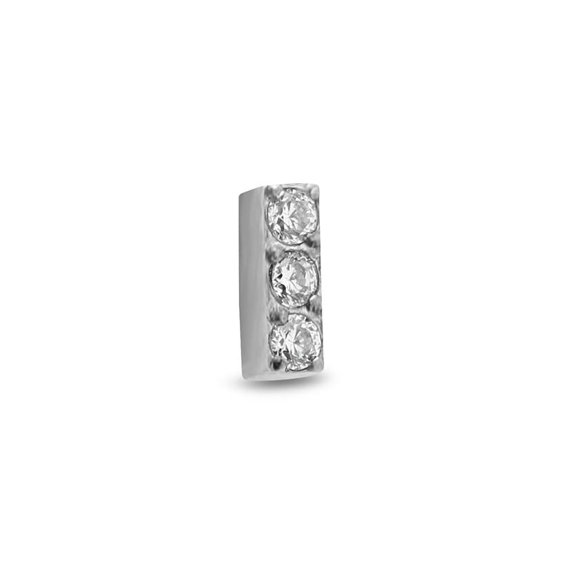 Picture of Jewelled Bar Attachment 3 Stones Earring - 8mm Labret