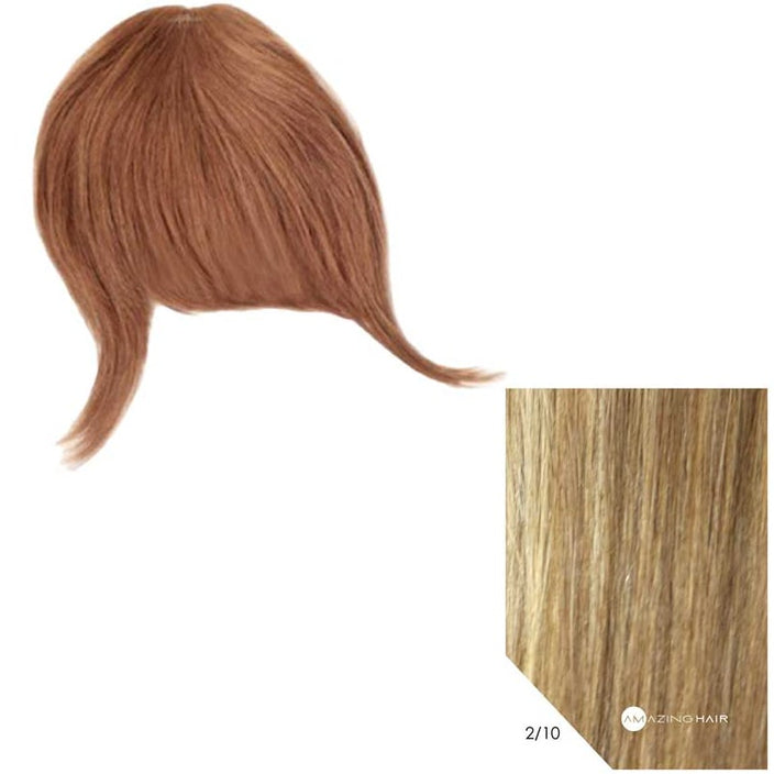 Human Hair Clip in Fringe - #2/10 Chocolate Brown/Caramel