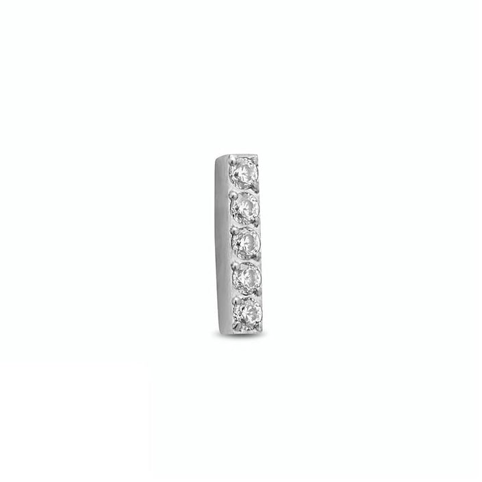 Titanium Jewelled Bar Attachment 5 Stones Earring - 6mm Labret