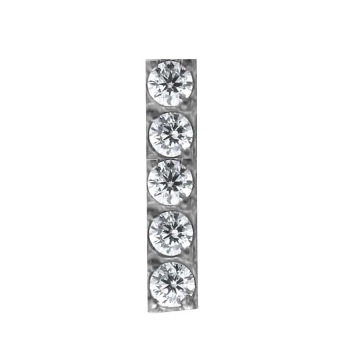 Jewelled Bar Attachment 5 Stones Earring - 8mm Labret