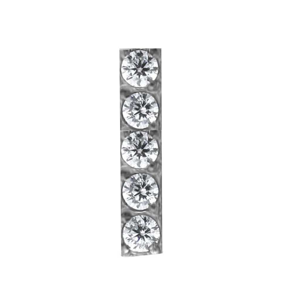 Picture of Jewelled Bar Attachment 5 Stones Earring - 8mm Labret