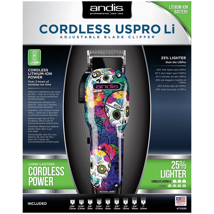 Cordless Us Pro Li Clipper - Sugar Skull Design